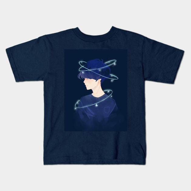 Blue monday Kids T-Shirt by Uccellinomio